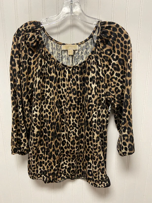 Deal of the Week Top Long Sleeve By Michael By Michael Kors In Leopard Print, Size: S