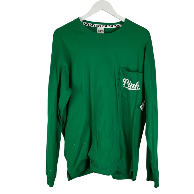Limited Time Offer Top Long Sleeve By Pink In Green, Size: L