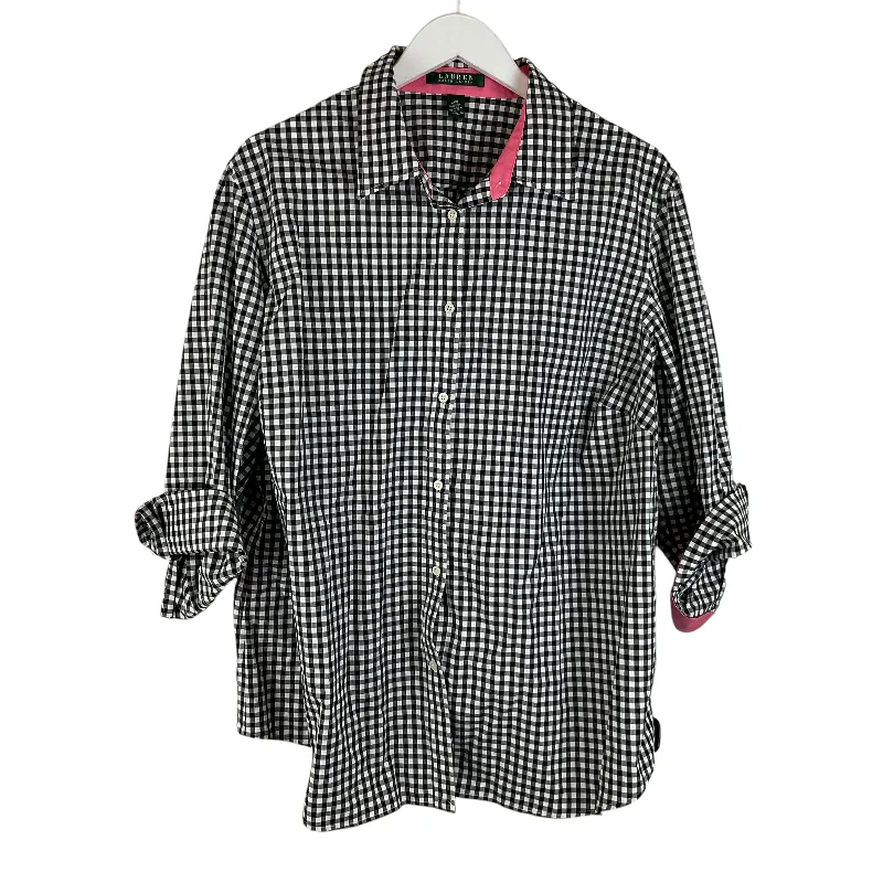 Value Deals Top Long Sleeve By Ralph Lauren In Black & White, Size: 2x