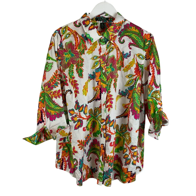 Bargain Blast Top Long Sleeve By Ralph Lauren In White, Size: 2x
