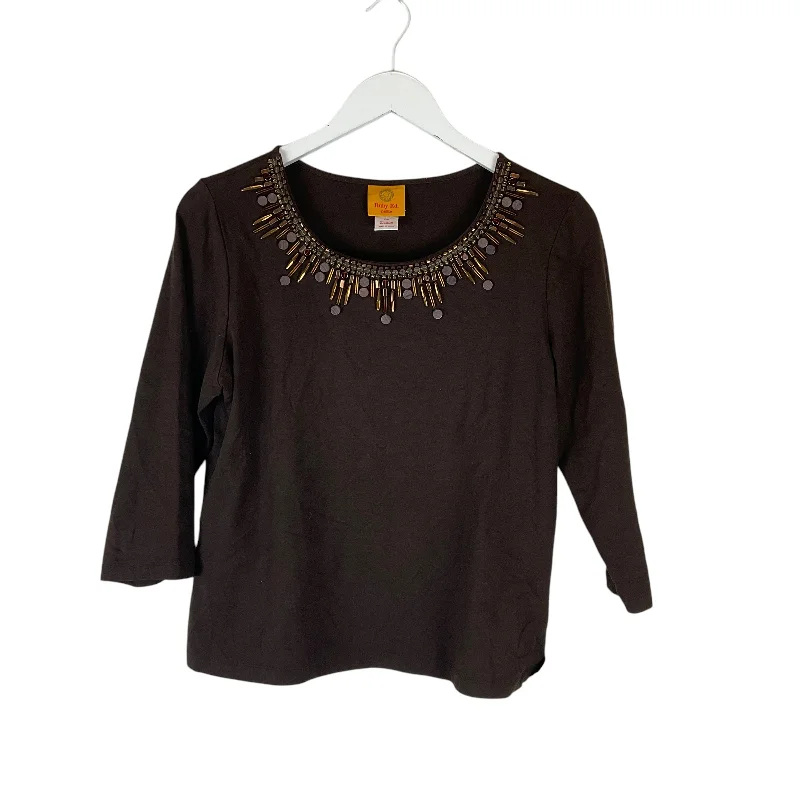 Major Savings Top Long Sleeve By Ruby Rd In Brown, Size: Mp