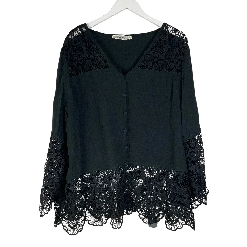 Special Promotion Top Long Sleeve By Solitaire In Black, Size: 2x
