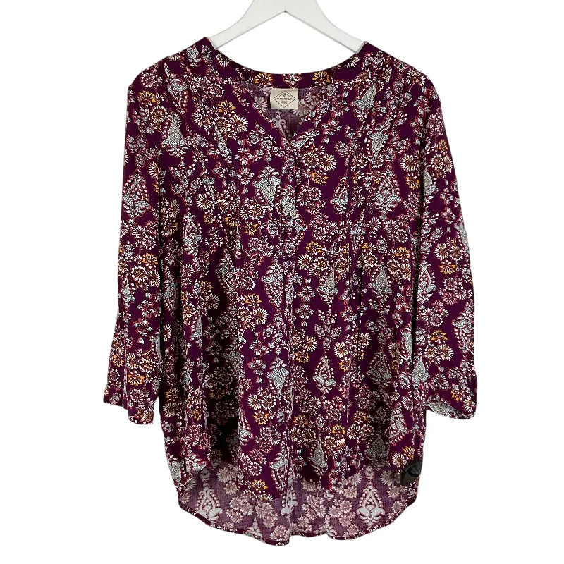 Shop and Save Top Long Sleeve By St John Collection In Purple, Size: S