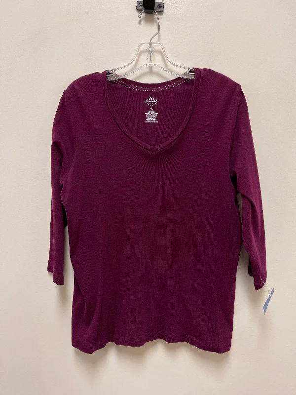Special Price Top Long Sleeve By St Johns Bay In Purple, Size: Xl