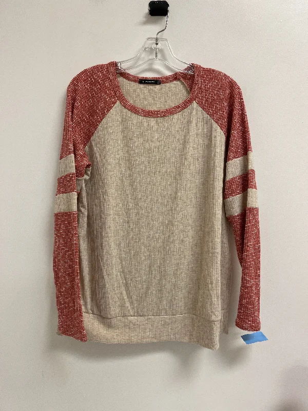 Special Price Top Long Sleeve By Staccato In Cream & Orange, Size: S