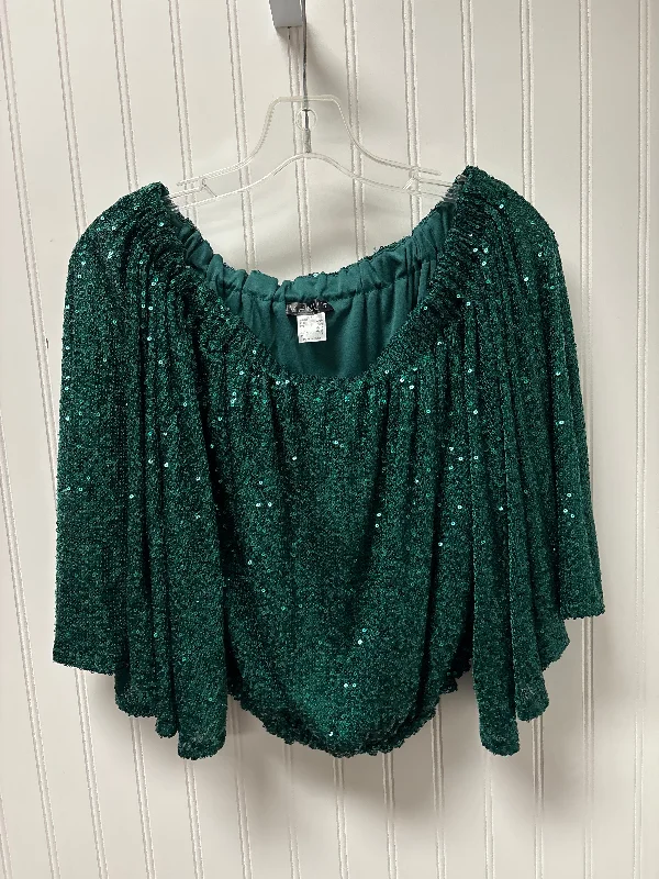 Last Chance Top Long Sleeve By Venus In Green, Size: S