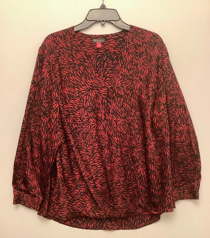 Weekend Special Top Long Sleeve By Vince Camuto In Red, Size: 2x