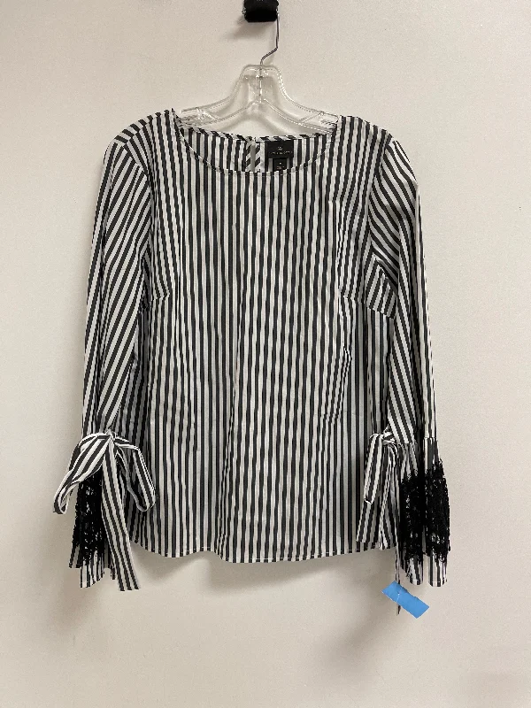 New Arrival Top Long Sleeve By Worthington In Striped Pattern, Size: M