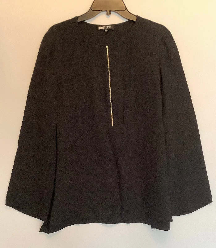 Exclusive Preview Top Long Sleeve Designer By Lafayette 148 In Black, Size: L