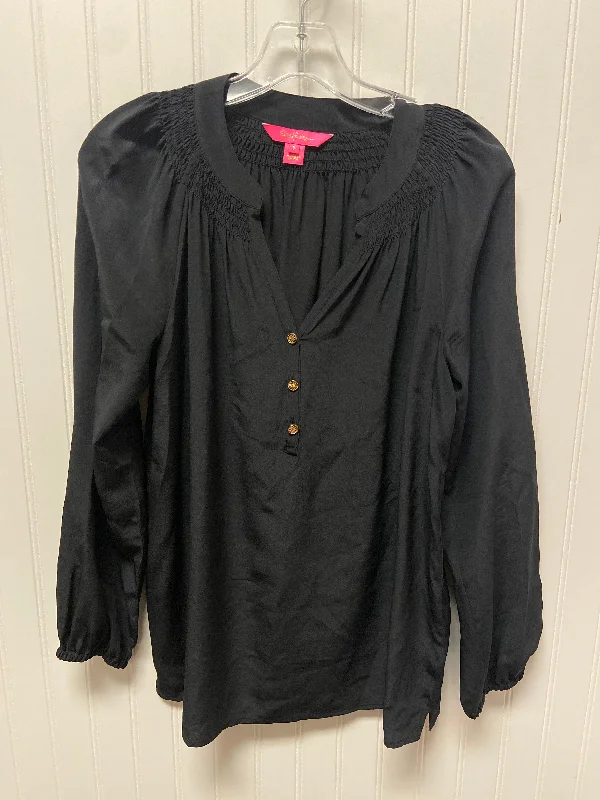 Markdowns Top Long Sleeve Designer By Lilly Pulitzer In Black, Size: S