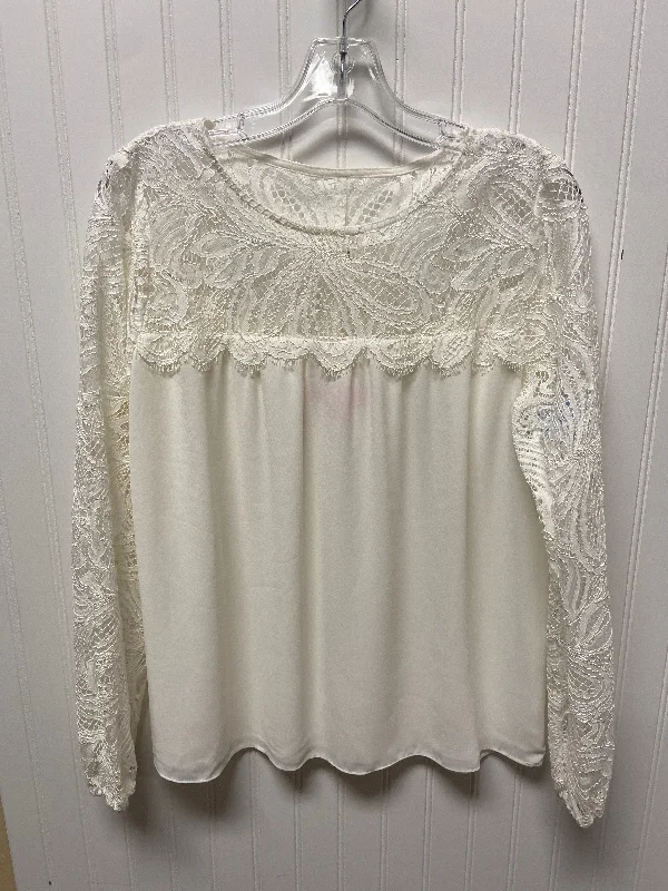 Deep Discounts Top Long Sleeve Designer By Lilly Pulitzer In Cream, Size: M