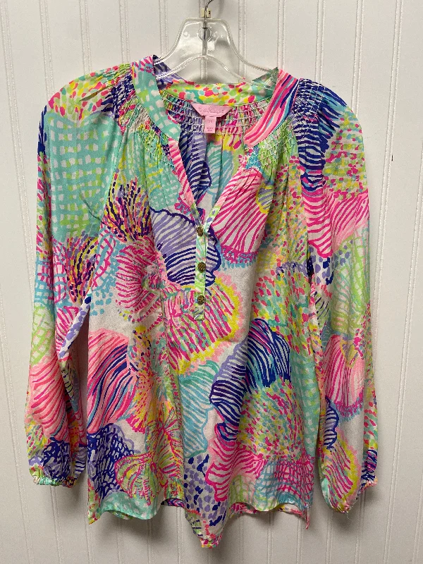 Super Bargain Top Long Sleeve Designer By Lilly Pulitzer In Multi-colored, Size: Xs