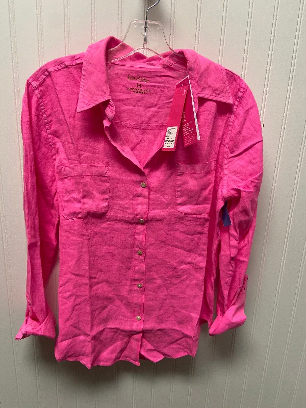 Crazy Savings Top Long Sleeve Designer By Lilly Pulitzer In Pink, Size: M