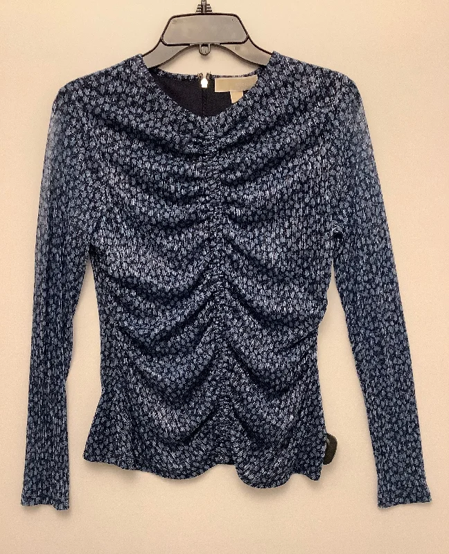 Lowest Prices Top Long Sleeve Designer By Michael Kors In Navy, Size: L
