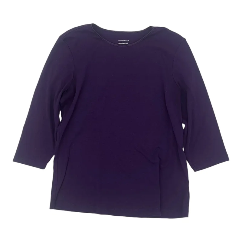Early Access Top Ls Basic By Christopher And Banks In Purple, Size:L