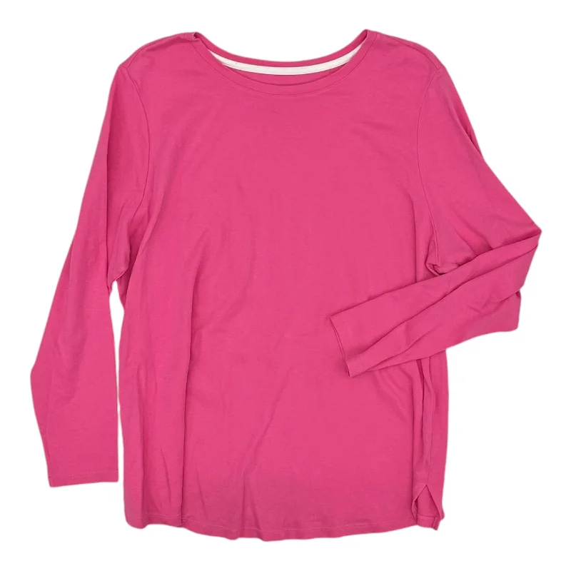 Huge Discounts Top Ls Basic By Isaac Mizrahi Live Qvc In Pink, Size:1X