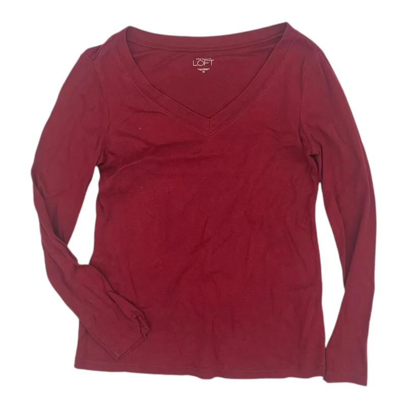Online Exclusive Top Ls Basic By Loft In Red, Size:M