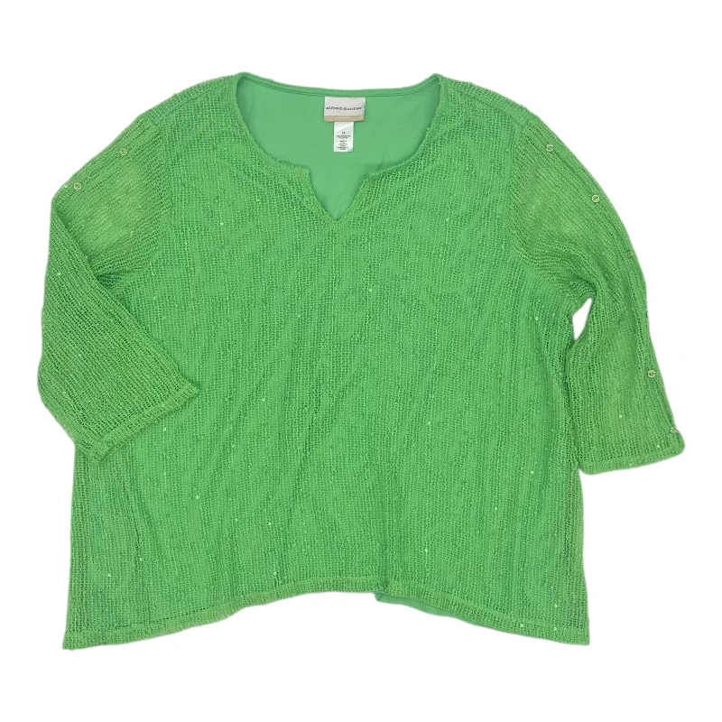 Instant Savings Top Ls By Alfred Dunner In Green, Size:1X