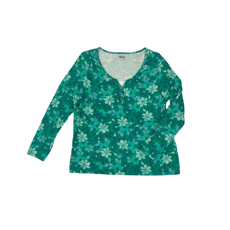 Steals and Deals Top Ls By Basic Editions In Green, Size:Xl