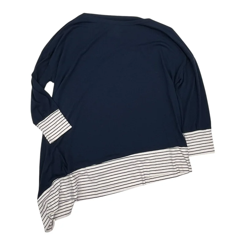 Midnight Madness Top Ls By Cmf In Navy, Size:1X