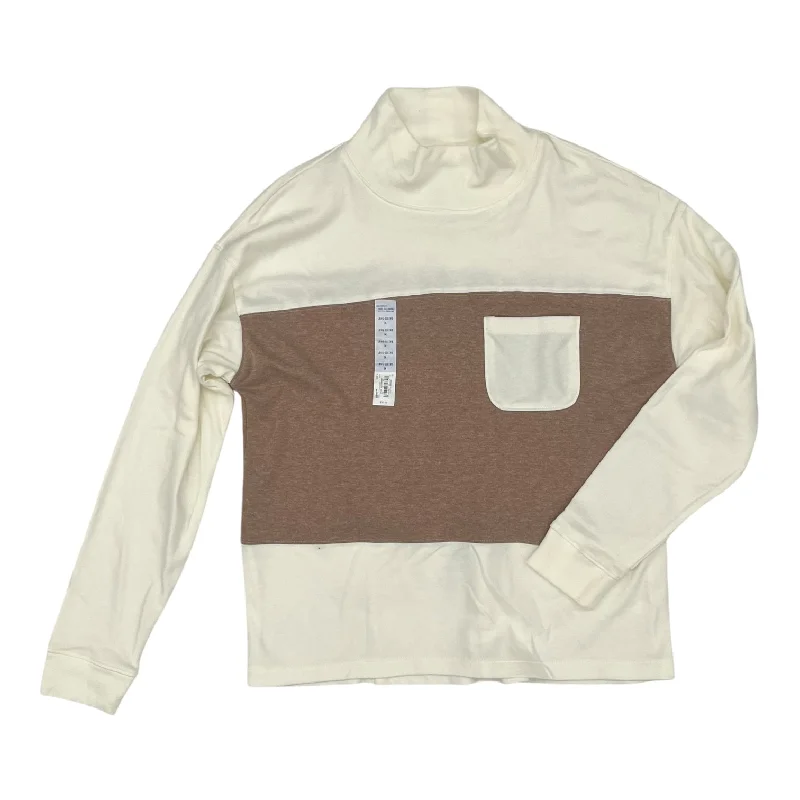 Top Ls By Croft And Barrow In Tan & White, Size:M