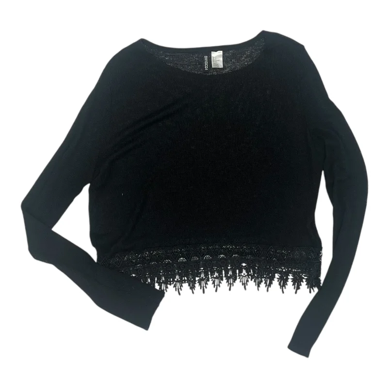 The Best Prices Top Ls By Divided In Black, Size:M
