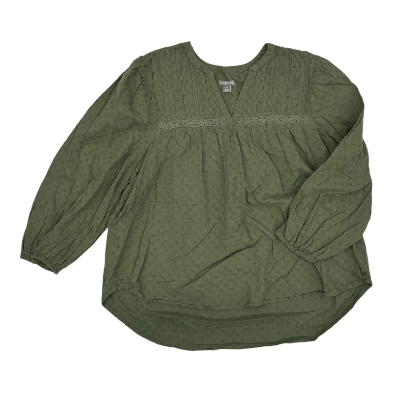 Time-Limited Offer Top Ls By Falls Creek In Green, Size:1X
