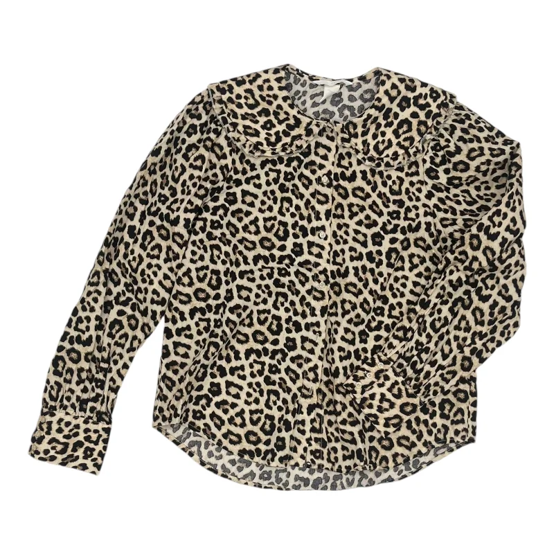 Year-End Sale Top Ls By H&M In Animal Print, Size:S