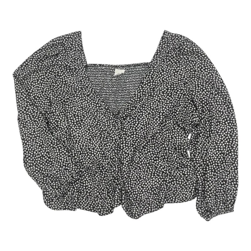 Bargain Bin Top Ls By H&M In Black & White, Size:4X