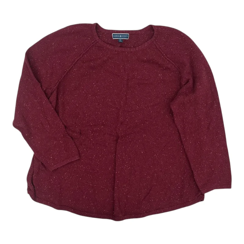 Price Reduction Top Ls By Karen Scott In Maroon, Size:3X