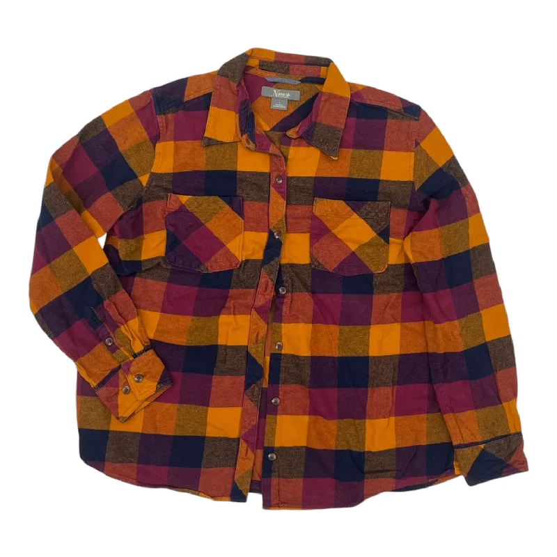 Top Ls By Natural Reflections In Plaid Pattern, Size:L