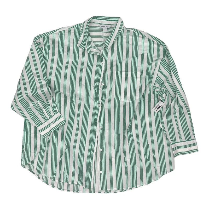 Flash Sale Top Ls By Old Navy In Green & White, Size:Xl