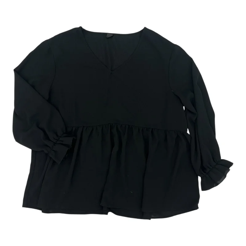 Stock Clearance Top Ls By Shein In Black, Size:3X