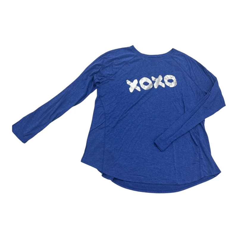 Epic Deals Top Ls By Tek Gear In Blue, Size:1X