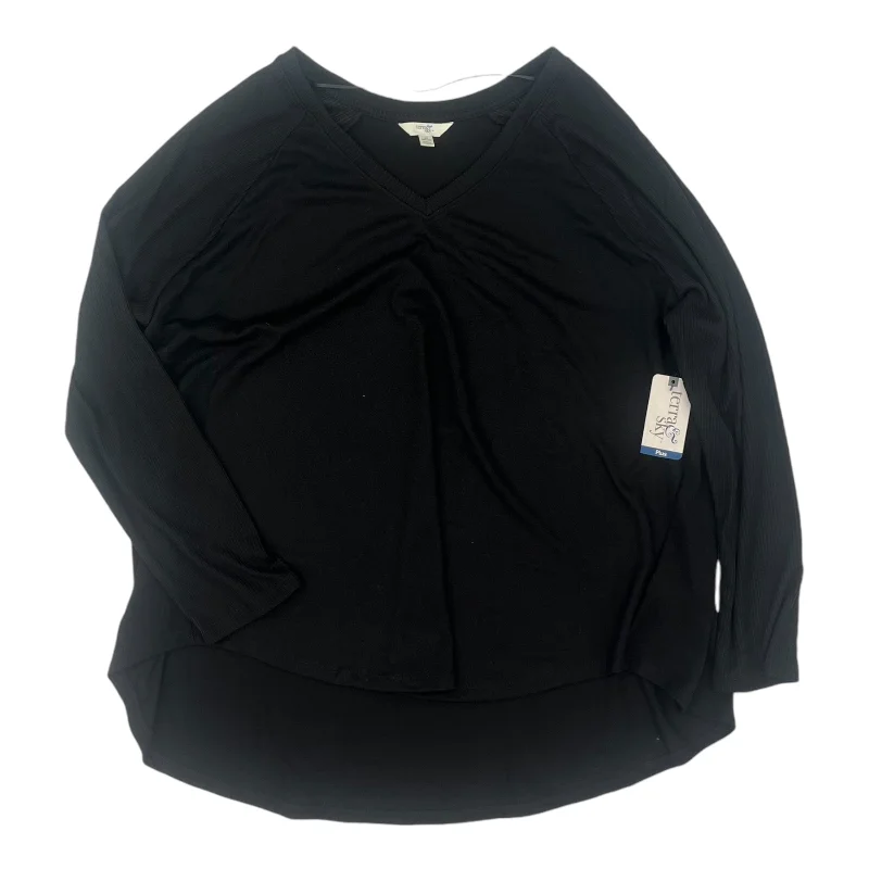 Can't Miss Top Ls By Terra & Sky In Black, Size:2X