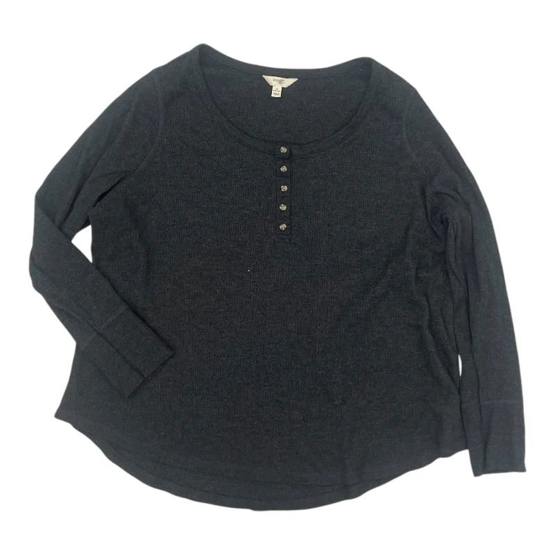 Price Drop Top Ls By Terra & Sky In Grey, Size:2X