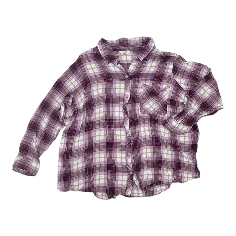 Buy More, Save More Top Ls By Terra & Sky In Purple, Size:4X