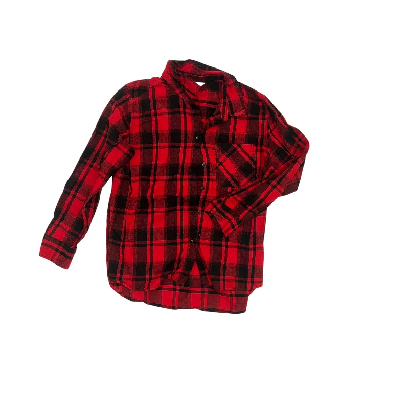 Bargain Bin Top Ls By Time And Tru In Black & Red, Size:L
