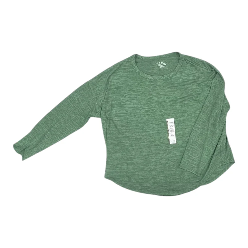 Weekend Special Top Ls By Time And Tru In Green, Size:Xl