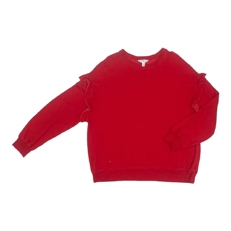 Anniversary Sale Top Ls By Time And Tru In Red, Size:L