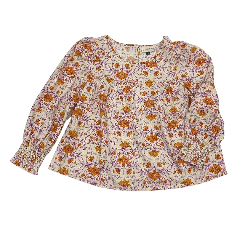 Deal Zone TOP LS by UNIVERSAL THREAD In CREAM & PURPLE, Size: XXL