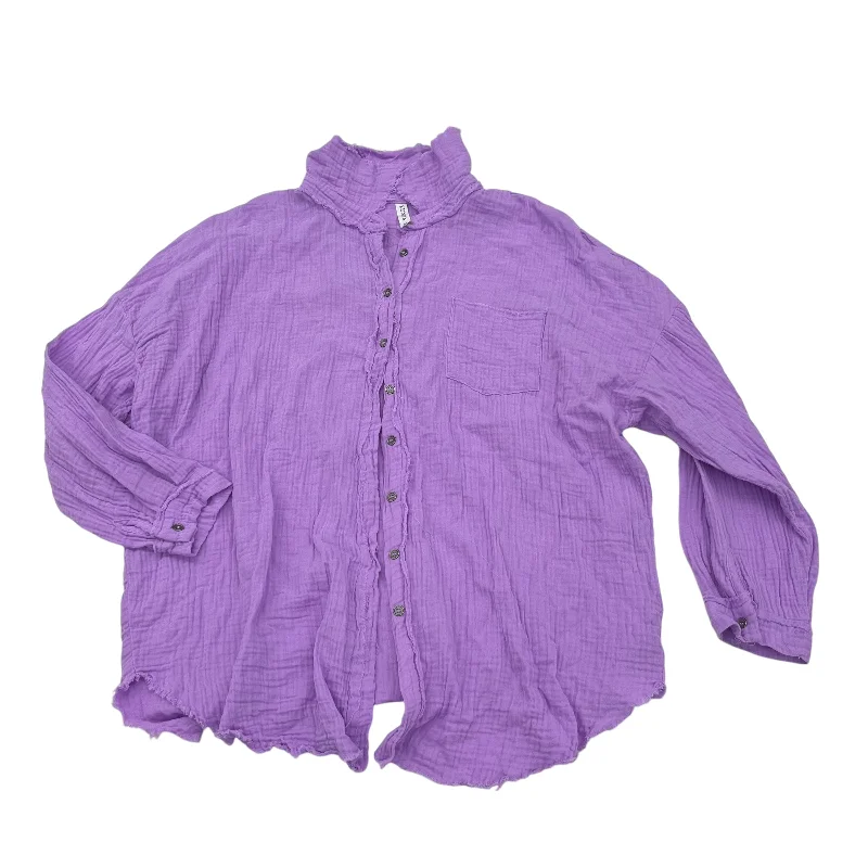Hot Deal Top Ls By Zenana Outfitters In Purple, Size:Xl