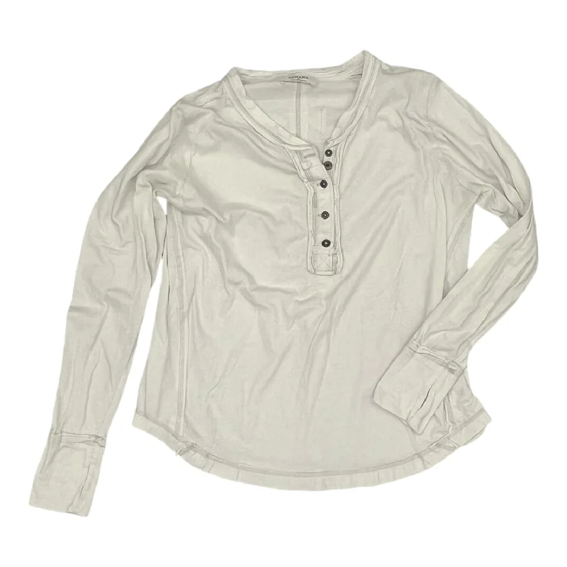 Super Deal Top Ls By Zenana Outfitters In White, Size:L