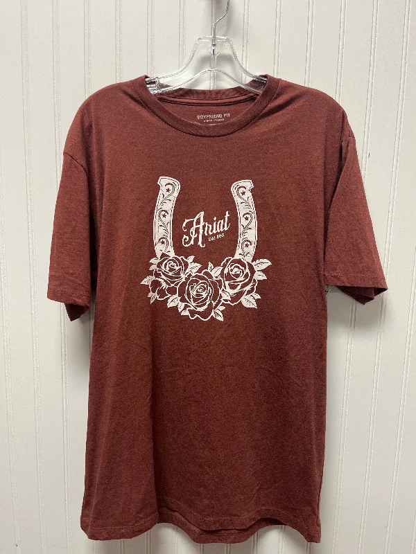 Savings Bonanza Top Short Sleeve Basic By Ariat In Brown, Size: L