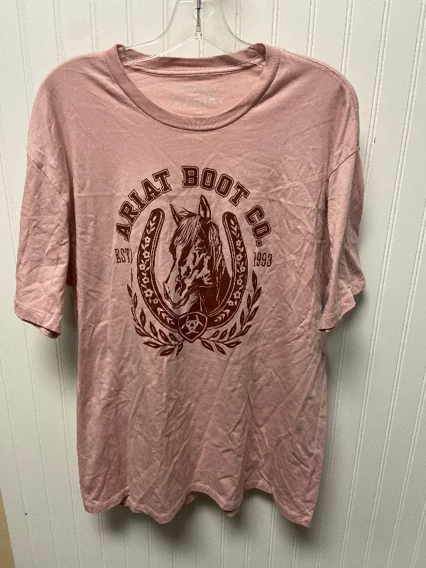 Deep Discounts Top Short Sleeve Basic By Ariat In Pink, Size: Xl
