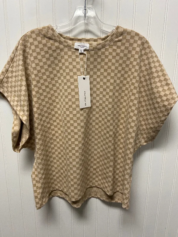 Unmissable Offer Top Short Sleeve Basic By Cmb In Beige, Size: S