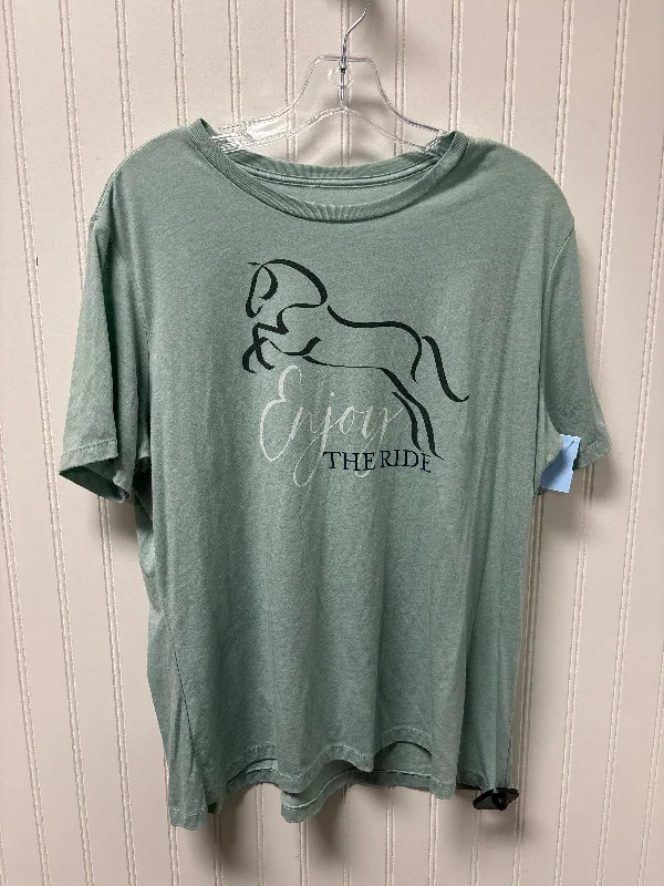 Lowest Price Top Short Sleeve Basic By EQL In Green, Size: Xl
