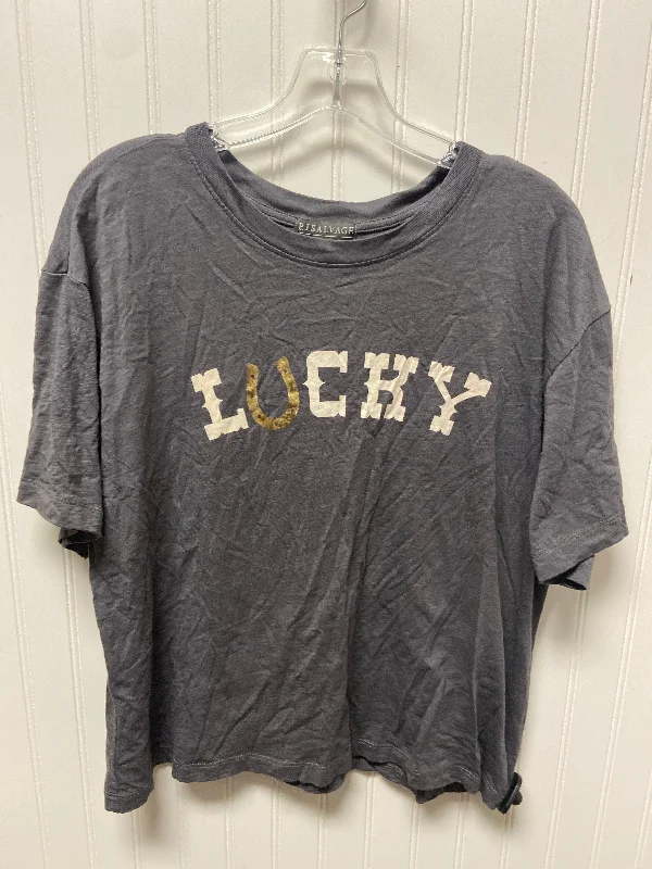 Price Drop Top Short Sleeve Basic By PJ Salvage In Grey, Size: Xl