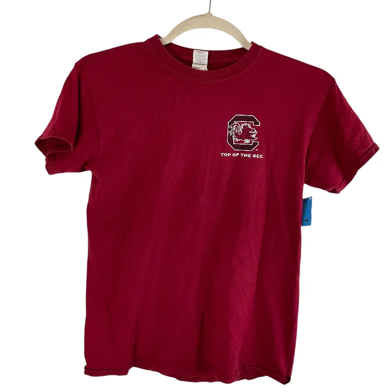 One-DAY Sale Top Short Sleeve Basic By Gildan In Red, Size: M