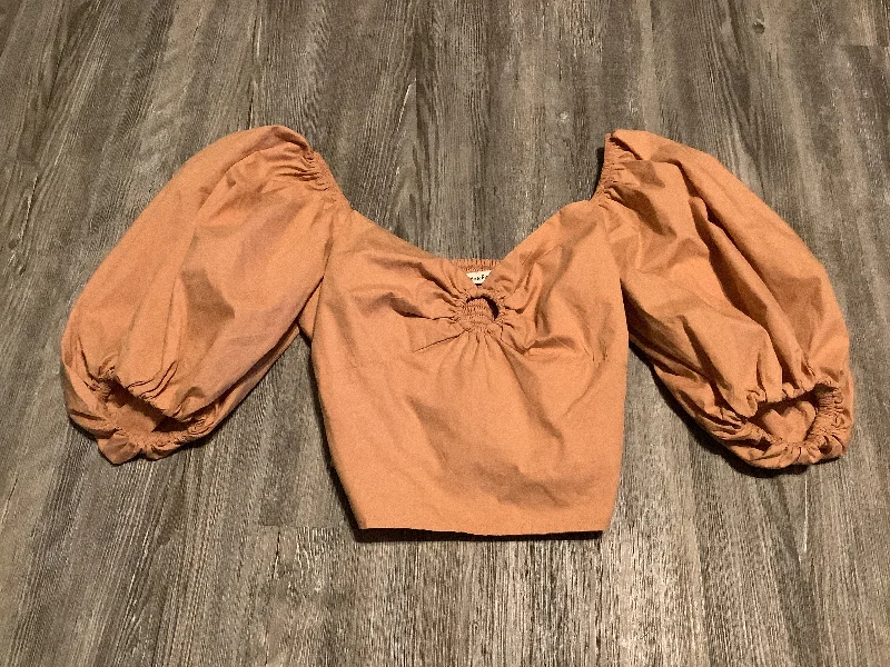 Stock Clearance Top Short Sleeve By Abercrombie And Fitch In Tan, Size: Xs